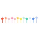 Meri Meri Rainbow Star Candles (x 12)