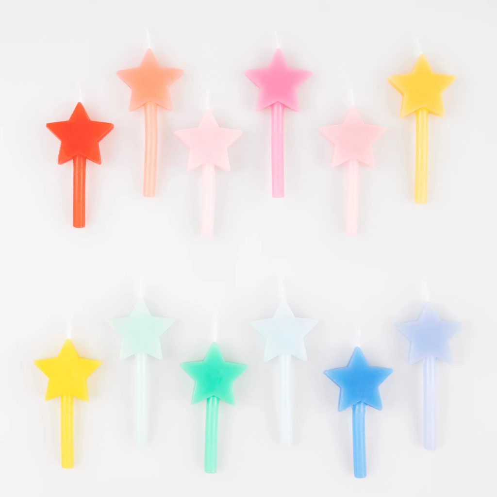 Meri Meri Rainbow Star Candles (x 12)