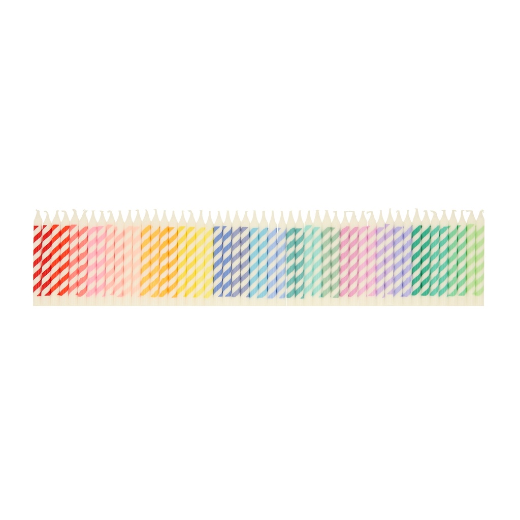 Meri Meri Rainbow Striped Mini Candles (x 50)