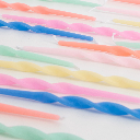 Meri Meri Mixed Twisted Long Candles (x 16)