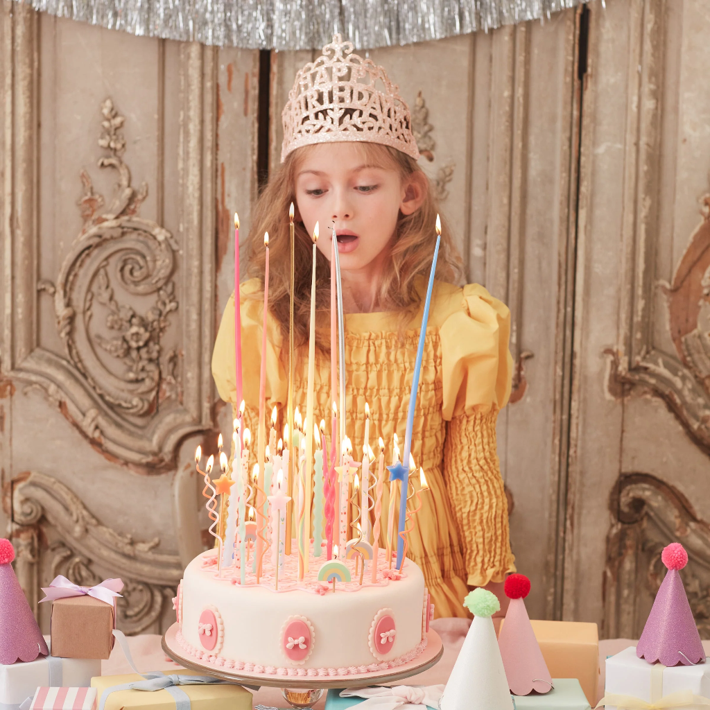 Meri Meri Mixed Twisted Long Candles (x 16)