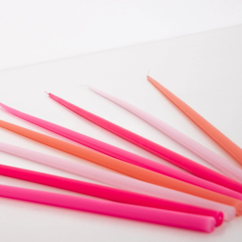 Meri Meri Pink Tall Tapered Candles (x 12)