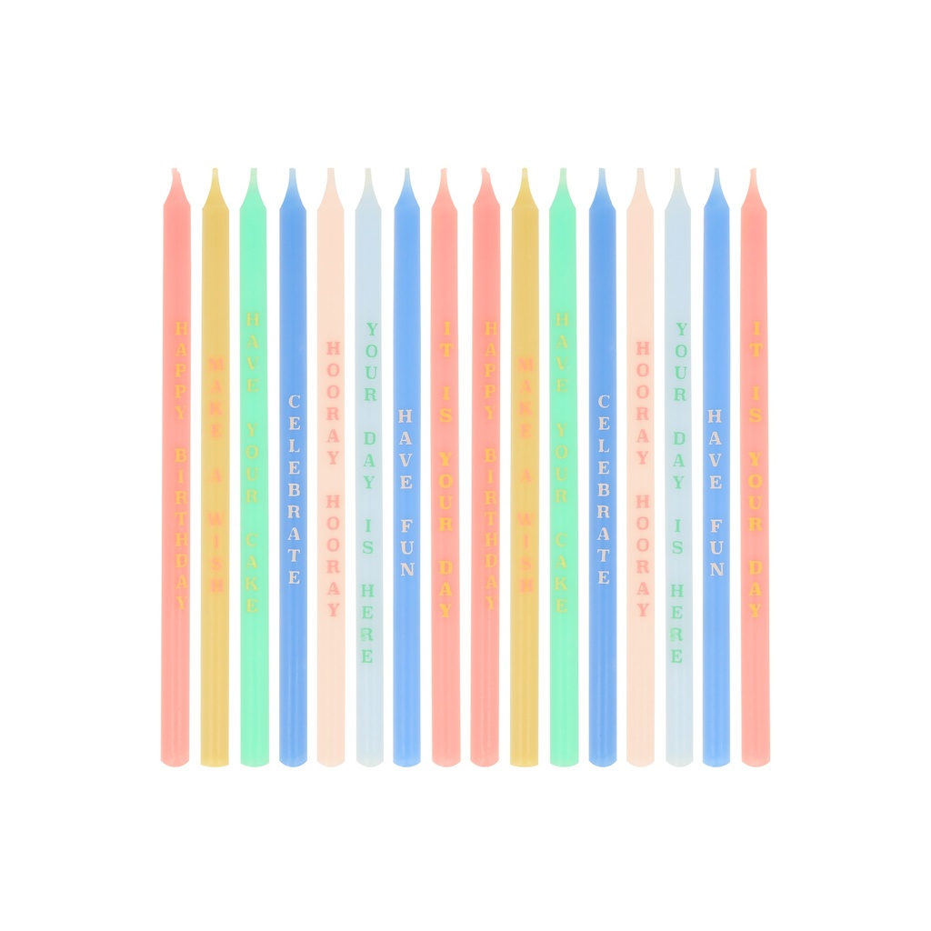 Meri Meri Birthday Phrases Candles (x 16)