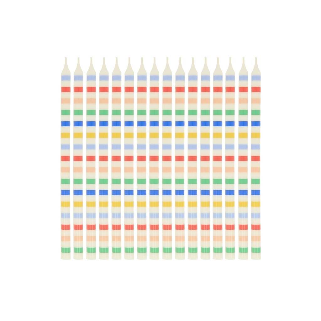 Meri Meri Multi Stripe Candles (x 16)
