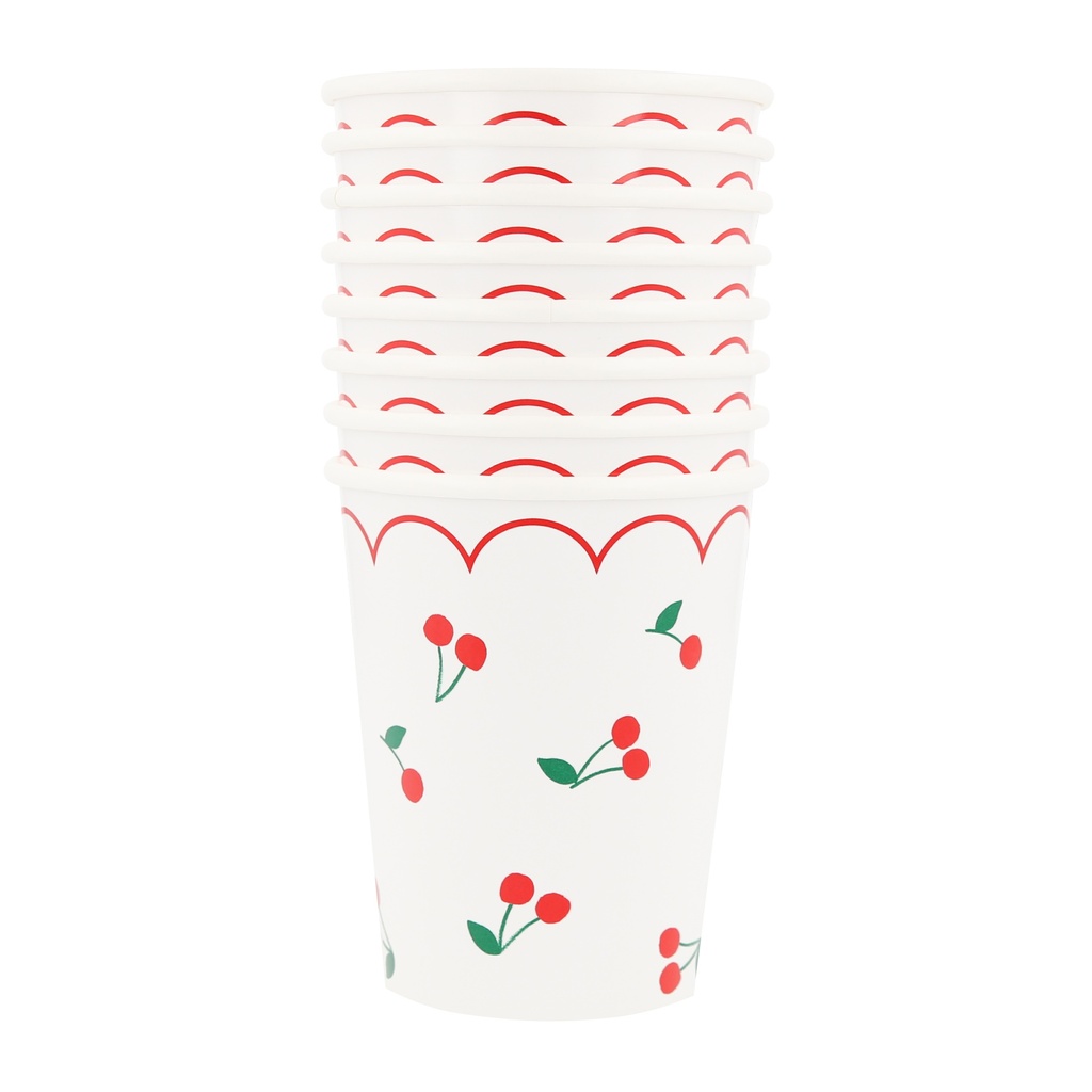 Meri Meri Cherry Pattern Cups (x 8)
