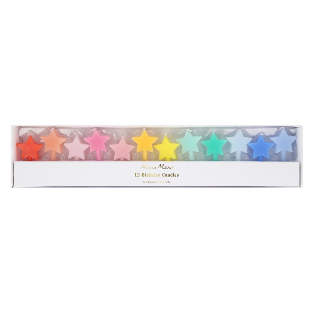 Meri Meri Rainbow Star Candles (x 12)