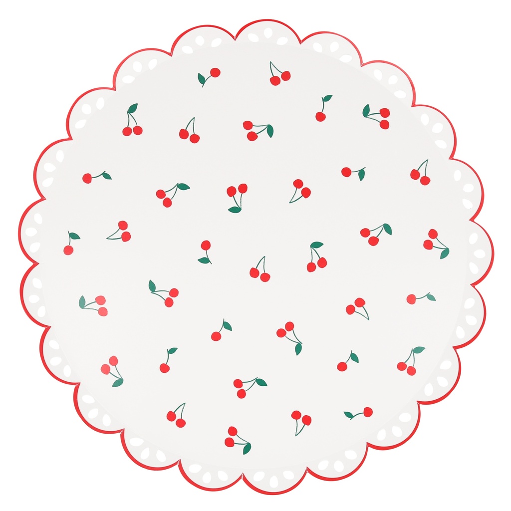Meri Meri Cherry Pattern Dinner Plates (x 8)