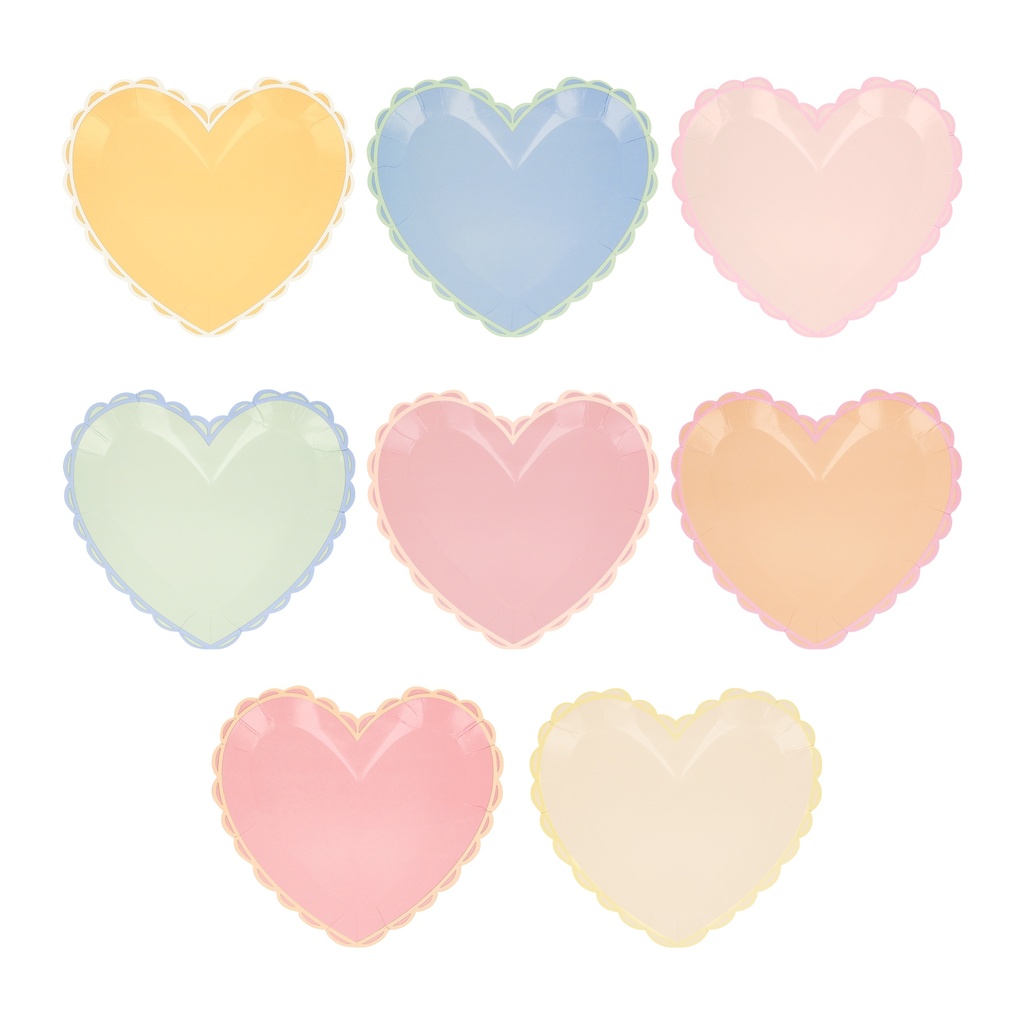 Meri Meri Pastel Heart Small Plates (x 8)