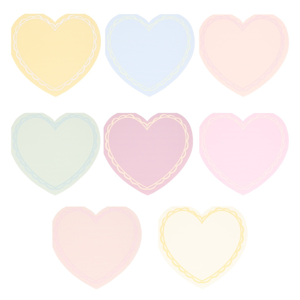 Meri Meri Pastel Heart Large Napkins (x 16)